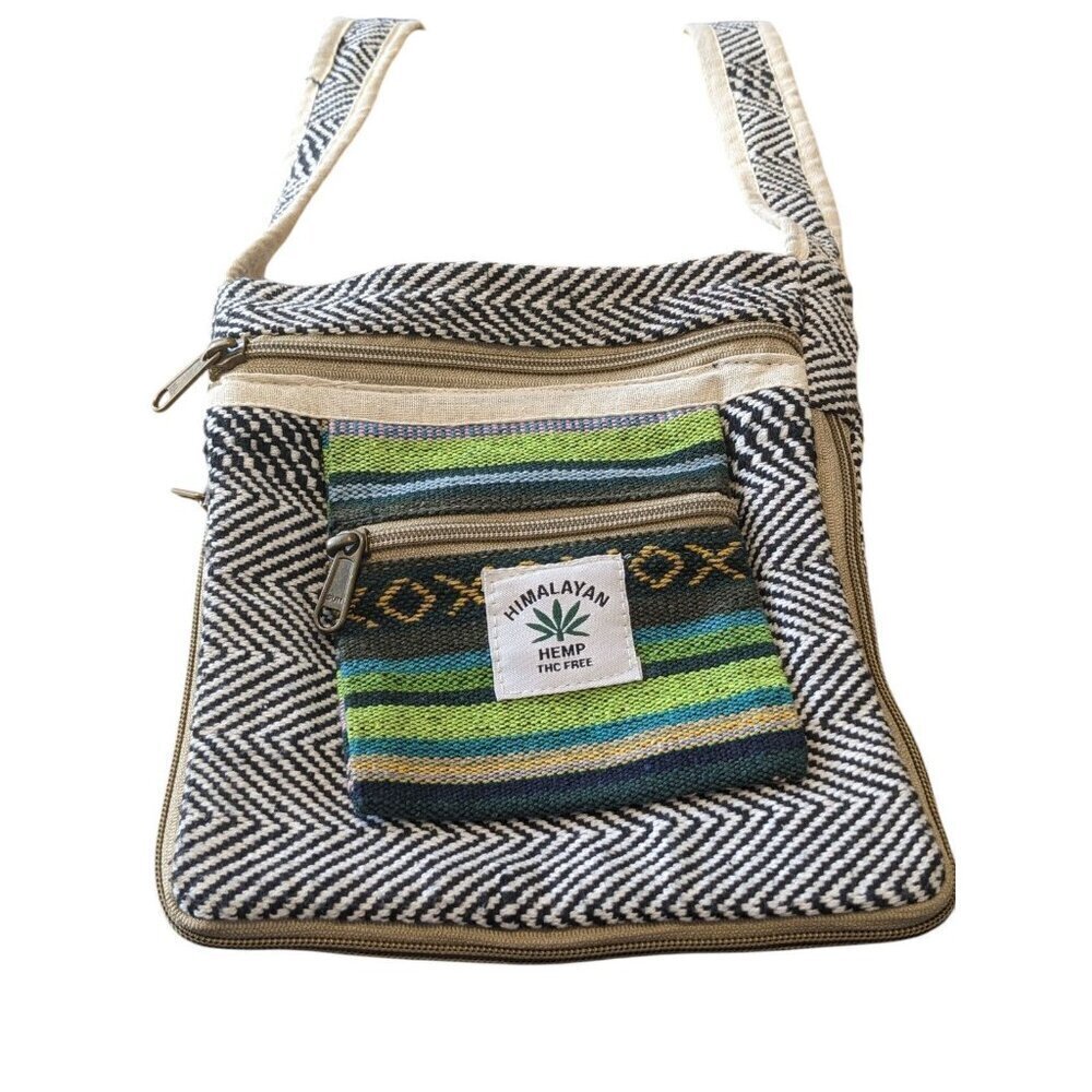 Handmade Himalayan Hemp Shoulder Cross Body Bag Boho Aztec Southwest Hippie